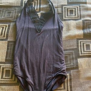 Grey lace top body suit